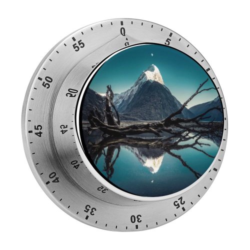 yanfind Timer Trey Ratcliff Mitre Peak  Zealand Milford Sound Fallen Tree Snow Mountains 60 Minutes Mechanical Visual Timer