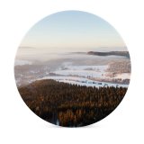 yanfind Ceramic Coasters (round) Stolowe Mountains National Park Foggy Mist Landscape Winter Poland Family Game Intellectual Educational Game Jigsaw Puzzle Toy Set