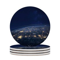 yanfind Ceramic Coasters (round) Space  Starry Sky Night Dark Family Game Intellectual Educational Game Jigsaw Puzzle Toy Set