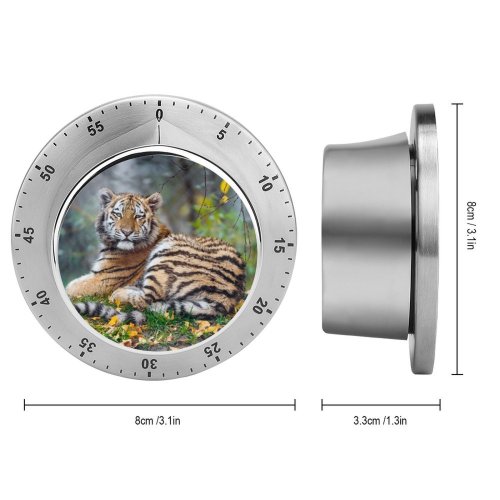 yanfind Timer Tambako Jaguar Young Tigress Carnivore Autumn Leaves Grass Wild Big Cat 60 Minutes Mechanical Visual Timer