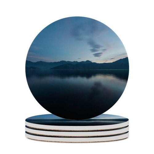 yanfind Ceramic Coasters (round) Olivier Miche Landscape Morning Dawn Tranquility Scenery Mountains River Switzerland Family Game Intellectual Educational Game Jigsaw Puzzle Toy Set