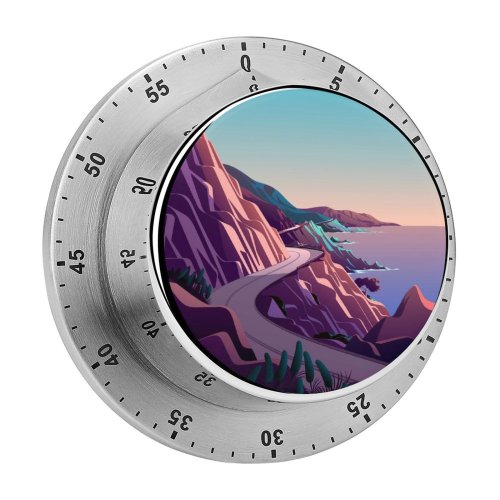 yanfind Timer Coastline  Pass Road Morning Daylight Scenery MacOS Big Sur IOS 60 Minutes Mechanical Visual Timer