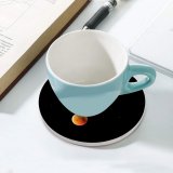 yanfind Ceramic Coasters (round) Black Dark Blood  Lunar  Starry Sky Astronomy Family Game Intellectual Educational Game Jigsaw Puzzle Toy Set