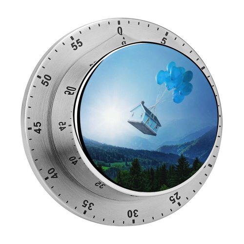 yanfind Timer Comfreak Fantasy Landscape Balloons Sky Trees Mystic  Light 60 Minutes Mechanical Visual Timer