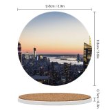 yanfind Ceramic Coasters (round) Gielt York City Aerial Cityscape City Lights Landmark Rockefeller Center City Sunset Family Game Intellectual Educational Game Jigsaw Puzzle Toy Set