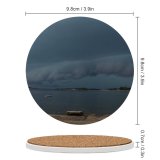 yanfind Ceramic Coasters (round) Storm Dark Clouds Grey Thunder Sky Cloud Sea Atmospheric Atmosphere Shore Sound Family Game Intellectual Educational Game Jigsaw Puzzle Toy Set