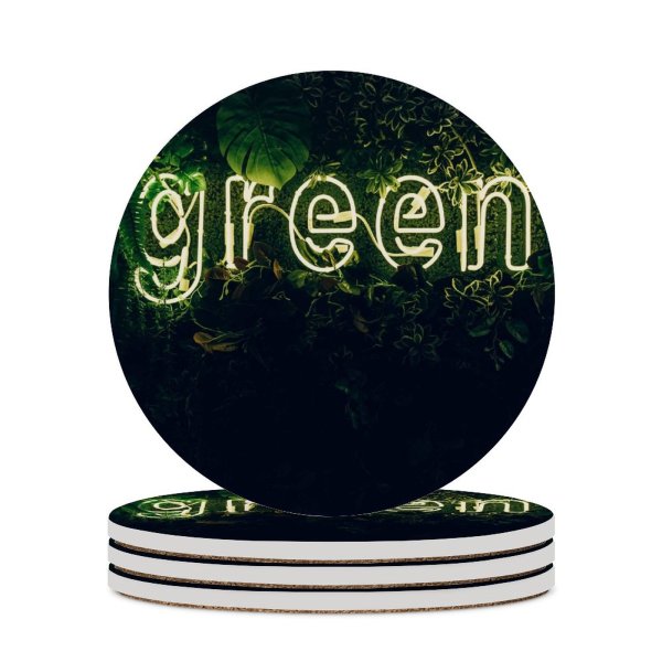 yanfind Ceramic Coasters (round) Daria Shevtsova Neon Plant Illuminated Leaves Family Game Intellectual Educational Game Jigsaw Puzzle Toy Set
