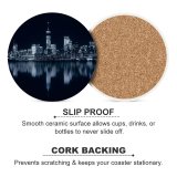 yanfind Ceramic Coasters (round) GoMustang Black Dark York City Night Cityscape City Lights Reflections Dark Family Game Intellectual Educational Game Jigsaw Puzzle Toy Set