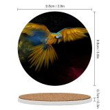 yanfind Ceramic Coasters (round) Dark Macaw  Feathers Colorful  Bird Family Game Intellectual Educational Game Jigsaw Puzzle Toy Set