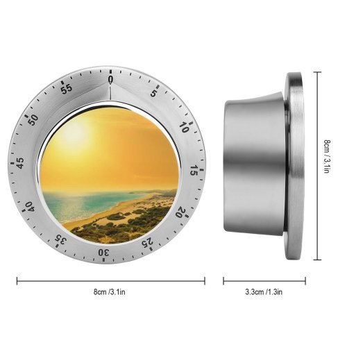 yanfind Timer Talip ÇETİN Golden Sand Beach Cyprus Coastal Seascape Sunset Seashore 60 Minutes Mechanical Visual Timer