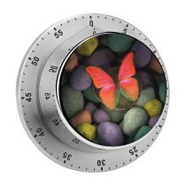 yanfind Timer Butterfly Stones Colorful Focus Pebbles 60 Minutes Mechanical Visual Timer