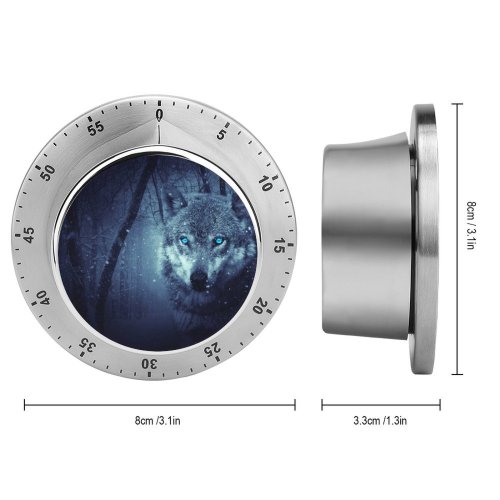 yanfind Timer Black Dark Wolf Eyes Snowfall Winter Night Forest 60 Minutes Mechanical Visual Timer