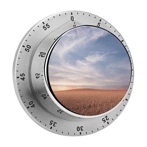 yanfind Timer Karan Gujar Evening Dusk Landscape Dry Fields 60 Minutes Mechanical Visual Timer