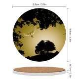 yanfind Ceramic Coasters (round)  Desipris  Flying Bird Sunset Trees Silhouette Scenic Evening Dawn Family Game Intellectual Educational Game Jigsaw Puzzle Toy Set