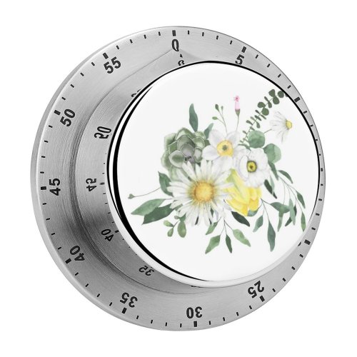 yanfind Timer Arrangement  Bloom Herb Foliage Beauty Greenery Wedding Garden Romantic Date Daisy 60 Minutes Mechanical Visual Timer
