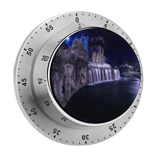 yanfind Timer Black Dark Cascade Gairaut Gairaut Waterfall Historical Landmark Night Nice France 60 Minutes Mechanical Visual Timer