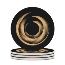 yanfind Ceramic Coasters (round) Motion Studio Classical  Stroke Spiral Digital Abundance Bronze Retro Gold Curled Family Game Intellectual Educational Game Jigsaw Puzzle Toy Set