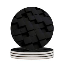 yanfind Ceramic Coasters (round) Dark Cubes Squares Family Game Intellectual Educational Game Jigsaw Puzzle Toy Set