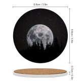 yanfind Ceramic Coasters (round) Black Dark  Forest Night Dark Starry Sky Family Game Intellectual Educational Game Jigsaw Puzzle Toy Set