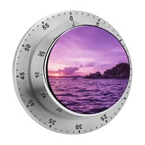 yanfind Timer British Virgin Islands Purple Sky  Sunset Seascape Tropical 60 Minutes Mechanical Visual Timer
