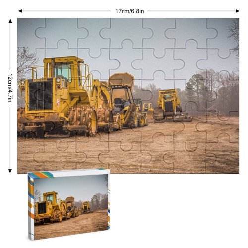 yanfind Picture Puzzle Soil  Transportation Machine Earthmover  Vehicle  Shovel Bulldozer System Truck(1) Family Game Intellectual Educational Game Jigsaw Puzzle Toy Set