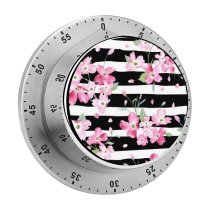 yanfind Timer Blooming  Bloom Drawn Sakura Cherry Beauty Wedding Garden Romantic Seamless Fabric 60 Minutes Mechanical Visual Timer
