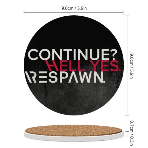 yanfind Ceramic Coasters (round) Black Dark Quotes Respawn Continue Hell  Gamer Hardcore Gamer Quotes Dark Family Game Intellectual Educational Game Jigsaw Puzzle Toy Set