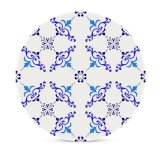 yanfind Ceramic Coasters (round) Spanish Portuguese Arabic Flooring Mexican Seamless Ceramics Porcelain Flower Retro Moroccan Tradition Family Game Intellectual Educational Game Jigsaw Puzzle Toy Set