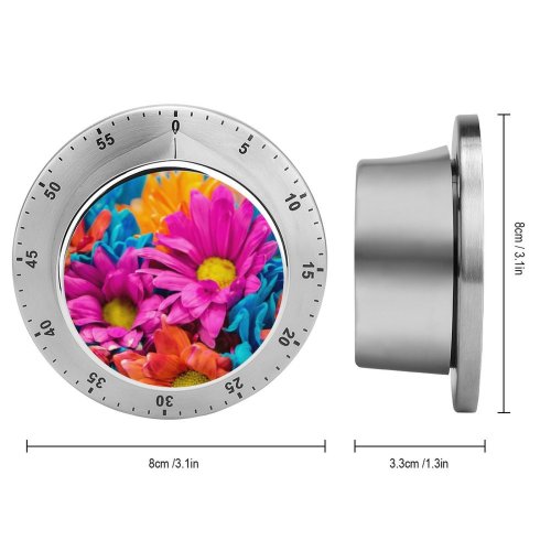 yanfind Timer Flowers Dahlia Flowers Colorful Bloom Vibrant 60 Minutes Mechanical Visual Timer