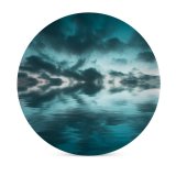 yanfind Ceramic Coasters (round) Fantasy Ocean   Sea Reflection Dark Clouds Night Sky Scenery Family Game Intellectual Educational Game Jigsaw Puzzle Toy Set