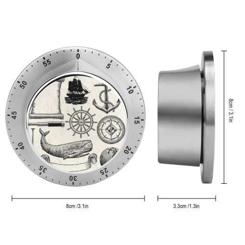 yanfind Timer Wheel Sea Oar Brigantine Sailing Travel Instrument Held Scroll Parchment Ship Telescope 60 Minutes Mechanical Visual Timer