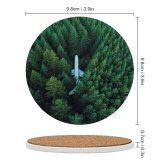 yanfind Ceramic Coasters (round) Airplane Trees Aerial Forest Alpine Trees Family Game Intellectual Educational Game Jigsaw Puzzle Toy Set