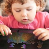 yanfind Picture Puzzle  Feather Curved Lines Colorful Particles Family Game Intellectual Educational Game Jigsaw Puzzle Toy Set