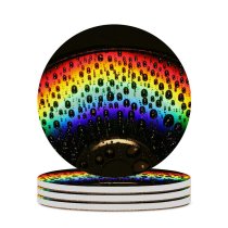 yanfind Ceramic Coasters (round) Michael Gillett Rainbow  Droplets Macro Dark Family Game Intellectual Educational Game Jigsaw Puzzle Toy Set