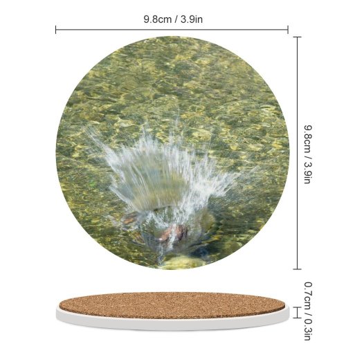 yanfind Ceramic Coasters (round)  River  Plonk Ripple Ripples Resources Leaf Botany Grass Watercourse Sunlight Family Game Intellectual Educational Game Jigsaw Puzzle Toy Set