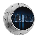 yanfind Timer GoMustang Black Dark Doha Qatar Night Cityscape City Lights Reflections Dark 60 Minutes Mechanical Visual Timer