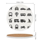 yanfind Ceramic Coasters (round) Bus Balloon Train Station Home Rickshaw Cable Mode Sailboat  Sailing Traffic Family Game Intellectual Educational Game Jigsaw Puzzle Toy Set