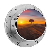 yanfind Timer Lone Tree Agriculture Fields Sunset Evening Landscape Scenery Countryside 60 Minutes Mechanical Visual Timer