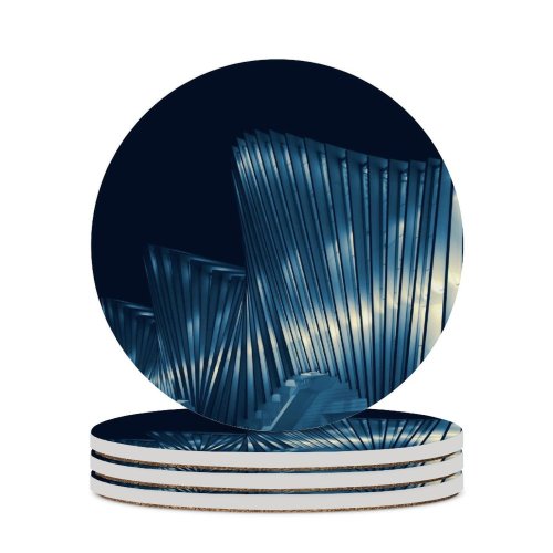 yanfind Ceramic Coasters (round) Luca Bravo  Architecture Night Urban Building Family Game Intellectual Educational Game Jigsaw Puzzle Toy Set