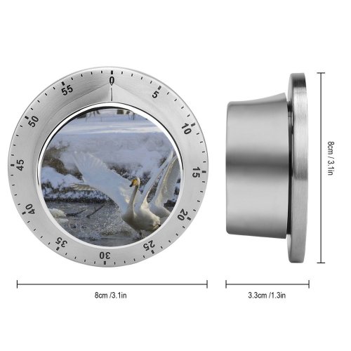 yanfind Timer Whooper  Bird Fight Spring Lake Vertebrate Ducks Geese Swans Beak Tundra 60 Minutes Mechanical Visual Timer