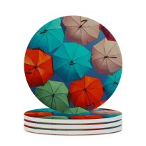 yanfind Ceramic Coasters (round) Mattia Astorino Umbrellas Multicolor Colorful Vibrant Sky Family Game Intellectual Educational Game Jigsaw Puzzle Toy Set