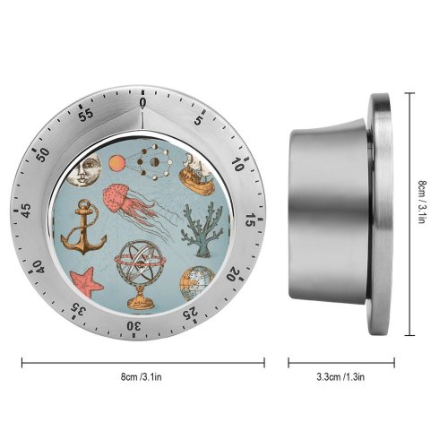 yanfind Timer Space Seashell Sea Navigational  Old Anchor Retro Ancient Destinations Art Cartoon 60 Minutes Mechanical Visual Timer