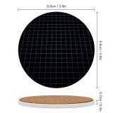 yanfind Ceramic Coasters (round) Abstract Dark Grid Neon Squares Family Game Intellectual Educational Game Jigsaw Puzzle Toy Set