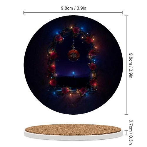 yanfind Ceramic Coasters (round) Neville Black Dark Celebrations Christmas Christmas Decoration Merry Christmas Night Dark Lights Family Game Intellectual Educational Game Jigsaw Puzzle Toy Set