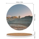 yanfind Ceramic Coasters (round) MacOS Big Sur Daytime Lone Tree Sedimentary Rocks Daylight IOS Family Game Intellectual Educational Game Jigsaw Puzzle Toy Set