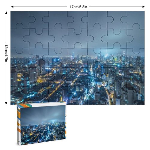 yanfind Picture Puzzle Chinese Night Architecture Bund Development Wealth Shanghai Ownership Panoramic Home Document Aerial Family Game Intellectual Educational Game Jigsaw Puzzle Toy Set