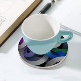 yanfind Ceramic Coasters (round) Abstract  Silver Dark Family Game Intellectual Educational Game Jigsaw Puzzle Toy Set