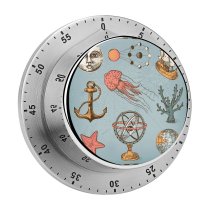 yanfind Timer Space Seashell Sea Navigational  Old Anchor Retro Ancient Destinations Art Cartoon 60 Minutes Mechanical Visual Timer