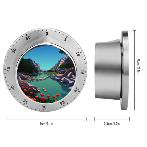 yanfind Timer Lake Mountains Rocks Evening Scenery MacOS Big Sur IOS 60 Minutes Mechanical Visual Timer