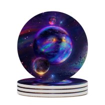 yanfind Ceramic Coasters (round) Stu Ballinger Space Spheres Cosmos Nebula Colorful Glowing Rainbow Family Game Intellectual Educational Game Jigsaw Puzzle Toy Set